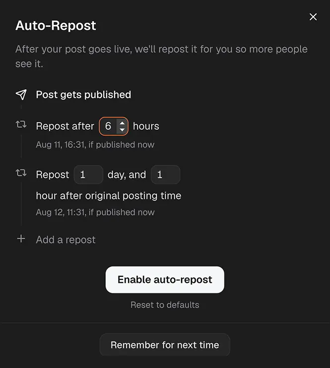 Auto-Repost screenshot