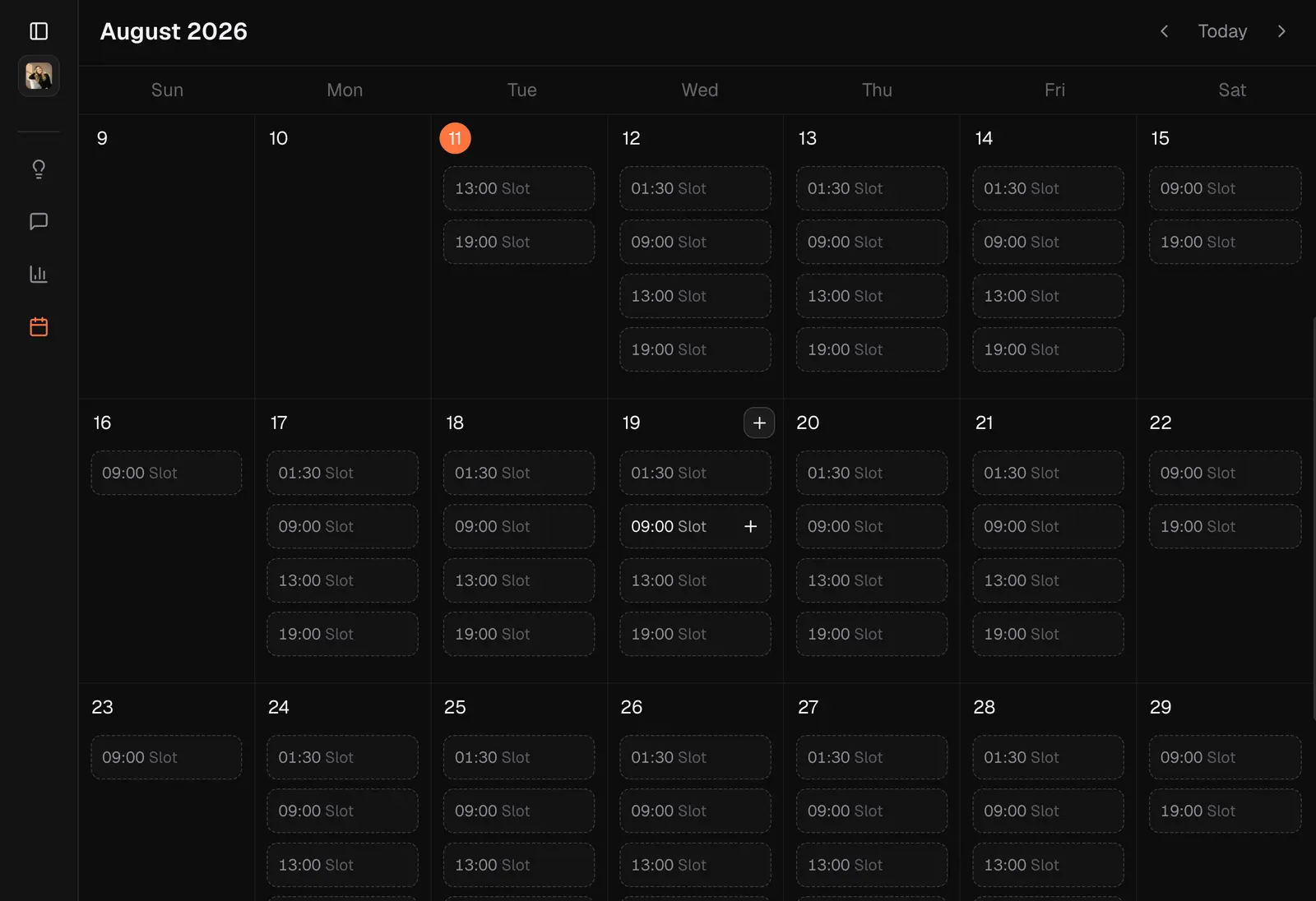 Schedule screenshot