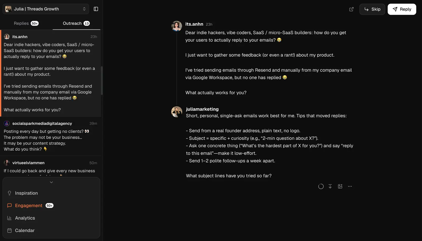 Commenting screenshot